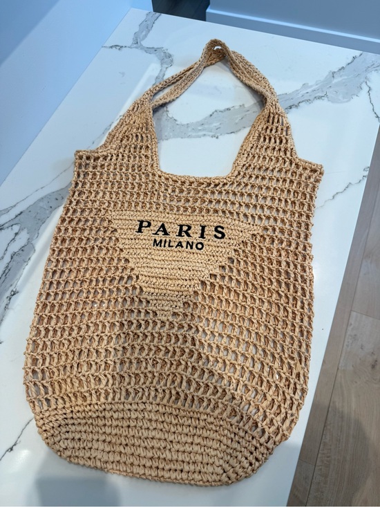Handbags - Crochet Market Tote in Natural Tan